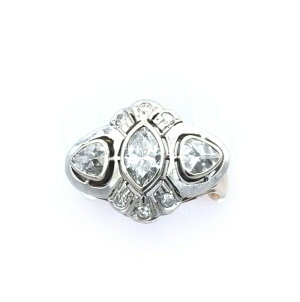 Diamant Ring Antik Navette Gold Platin kaufen Stephanie Bohm Antikschmuck