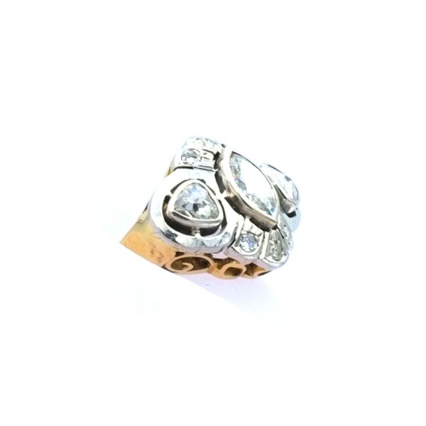 Diamant Ring Antik Navette Gold Platin kaufen Stephanie Bohm Antikschmuck