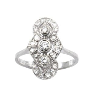 Art Deco Diamant Ring Weissgold Verlobungsring antik kaufen Stephanie Bohm Antikschmuck