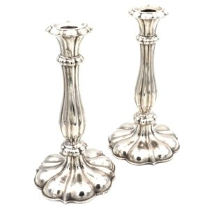 Biedermeier Silber Kerzenleuchter Paar Silberleuchter antik Österreich Ungarn Pest kaufen Stephanie Bohm Silber Antiquitäten