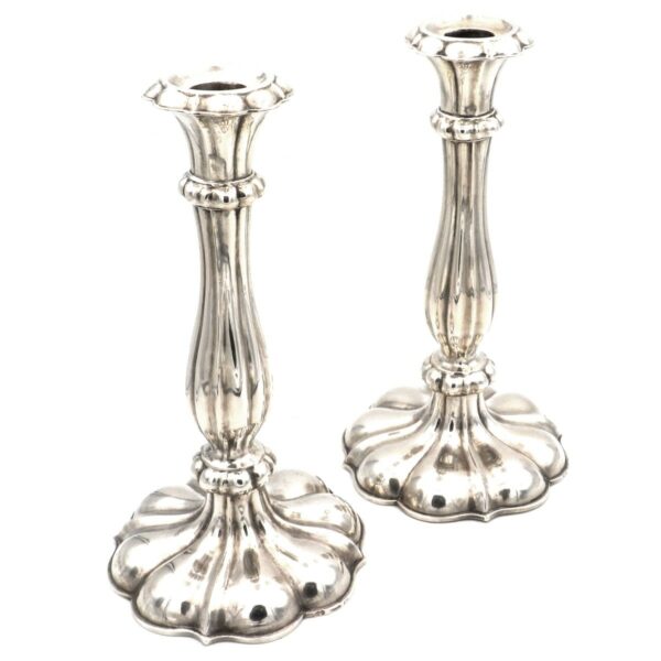 Biedermeier Silber Kerzenleuchter Paar Silberleuchter antik Österreich Ungarn Pest kaufen Stephanie Bohm Silber Antiquitäten