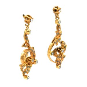 Antike Diamant Ohrringe Gold Biedermeier Rocaille kaufen Stephanie Bohm Antikschmuck