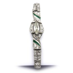 Art Deco Smaragd Diamant Armband 4ct Platin kaufen Stephanie Bohm Antiker Schmuck Luxusschmuck