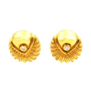Diamant Ohrhringe Ohrclips Gelbgold massiv 750 18K Gold secondhand kaufen Stephanie Bohm Echtschmuck gebraucht