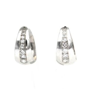 Diamant Ohrringe Steck Creole Brillanten 585 14K Weissgold Secondhandschmuck kaufen Stephanie Bohm Echtschmuck gebraucht