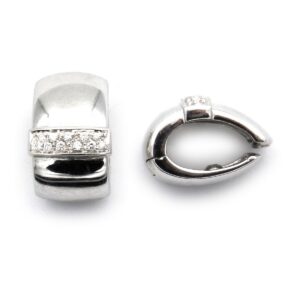 Klappcreolen Diamant Ohrclips Brillant Ohrringe 750 18K Weissgold Secondhandschmuck kaufen Stephanie Bohm Echtschmuck
