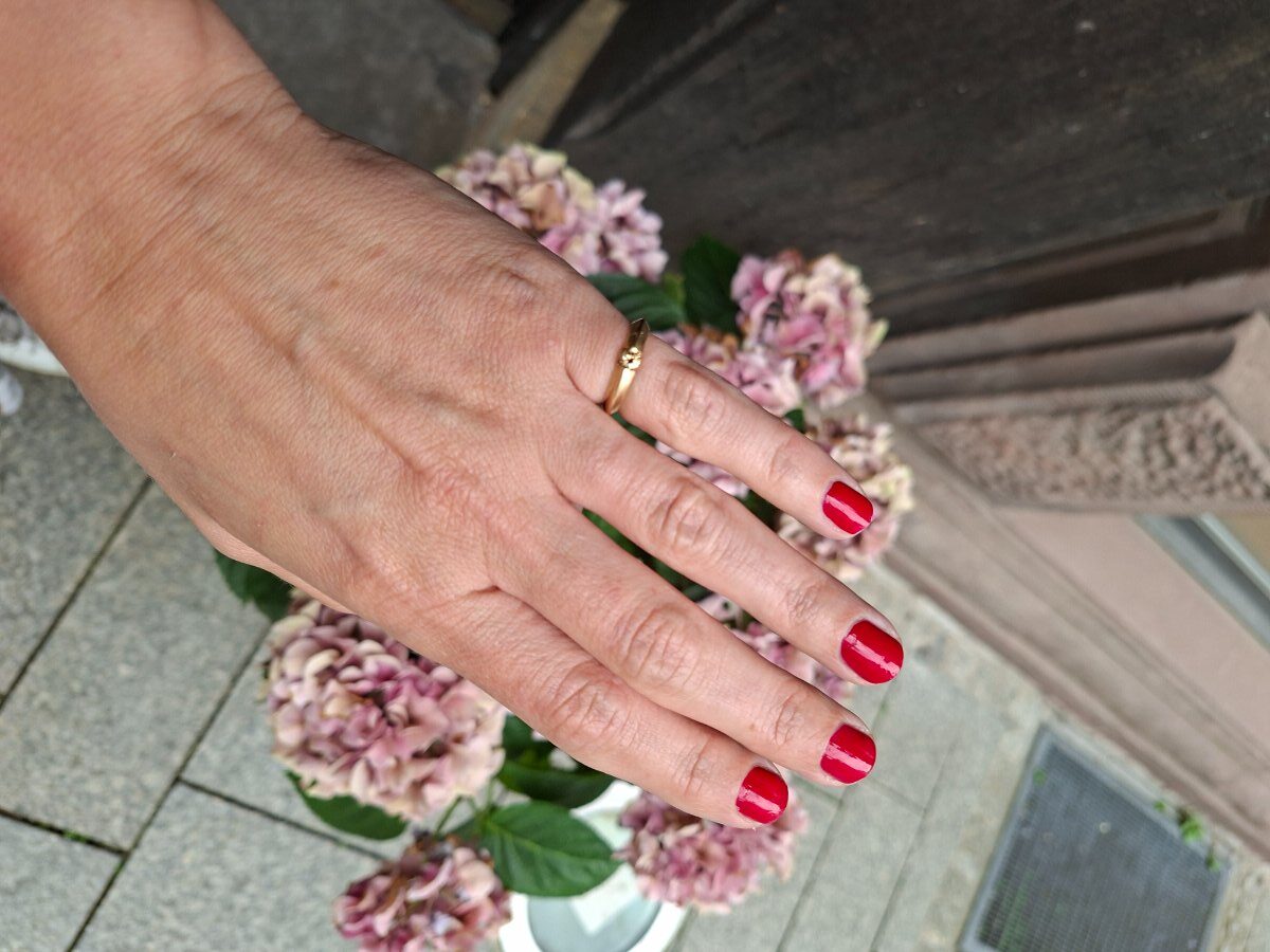 Fancy Diamant Solitär Ring mit 0.2 ct Brillant (Natürlich) in 14K Gold – Bild 6