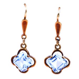 Art Deco Gold Ohrringe Aquamarin 585 14K Gelbgold kaufen Stephanie Bohm Antikschmuck