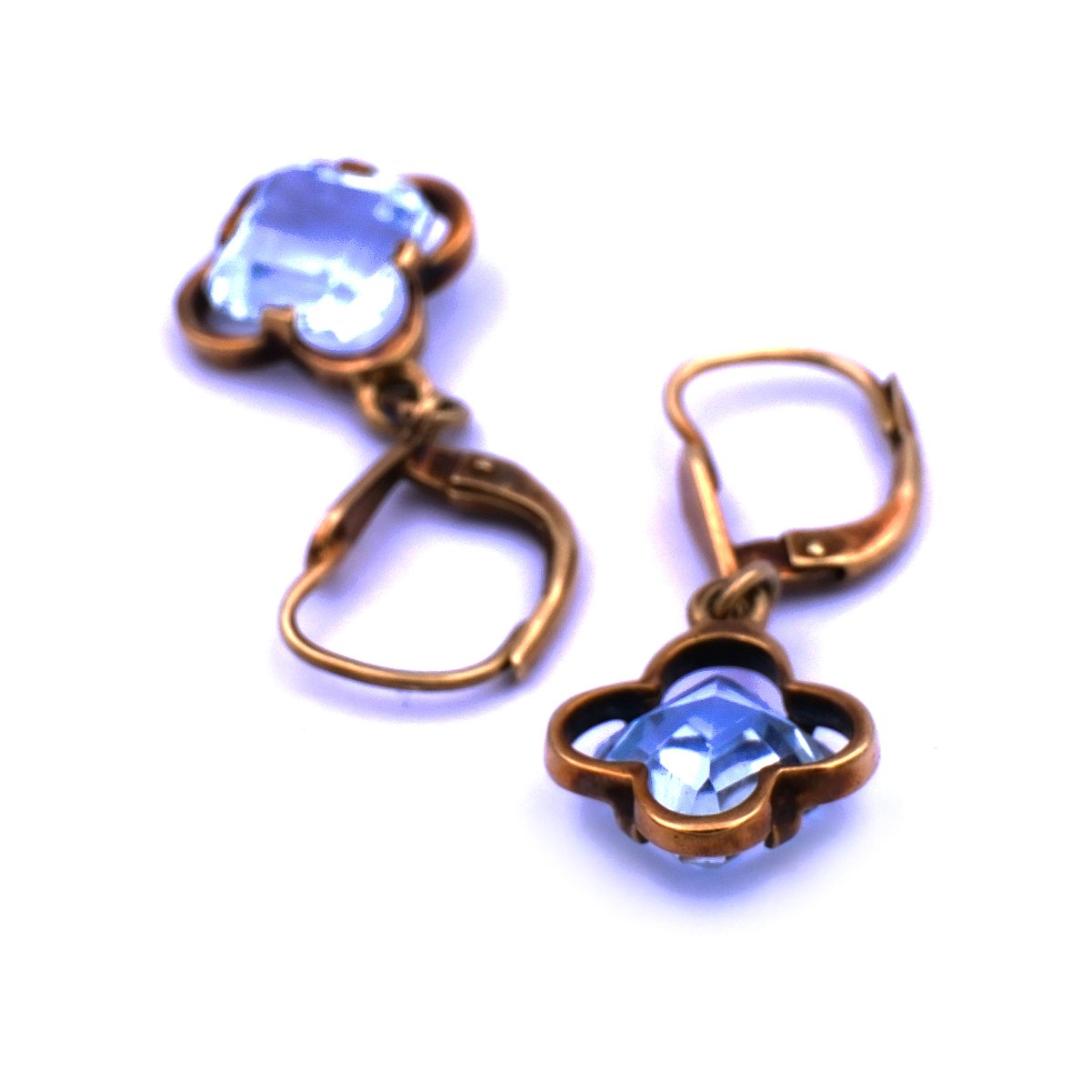 Art Deco Aquamarin Ohrringe 14K Gold um 1930 – Bild 5