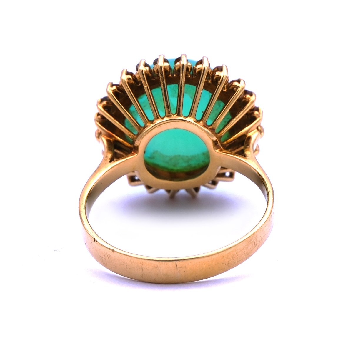 Designer 9.5 ct Chrysopras Ring - Cocktailring mit gelben Saphiren in 750 Gold – Bild 6