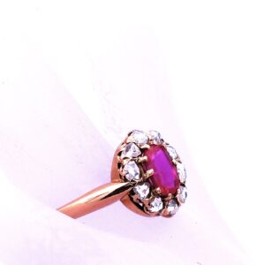 Antiker Rubin Diamant Ring Verlobungsring 14K 585 Gold kaufen Stephanie Bohm Antikschmuck