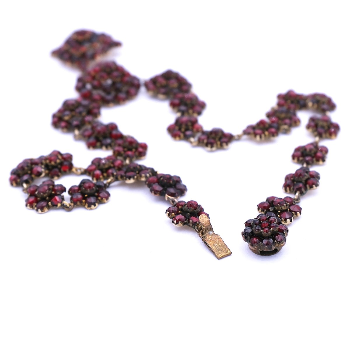 Antikes Biedermeier Granatcollier Böhmischer Granat um 1840/60 – Bild 6