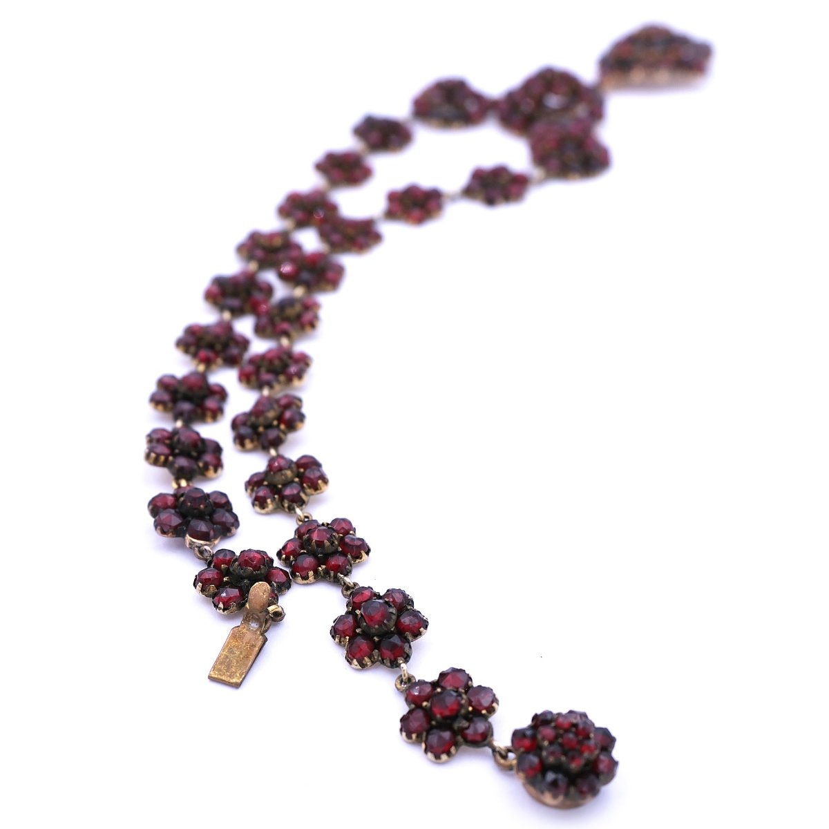 Antikes Biedermeier Granatcollier Böhmischer Granat um 1840/60 – Bild 5
