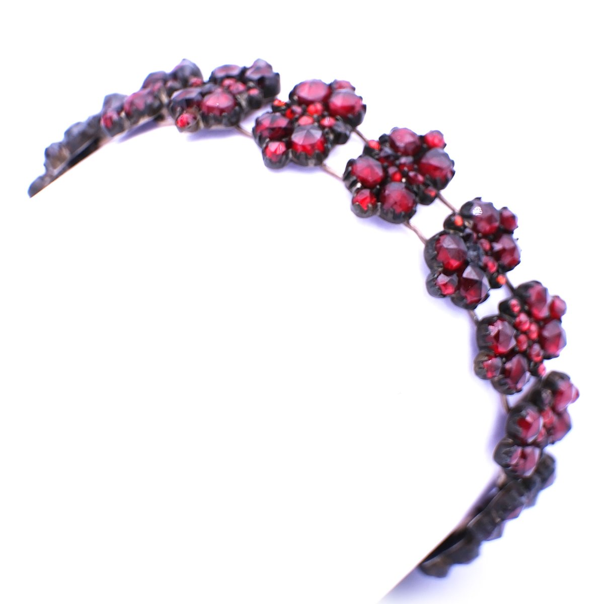 Antikes Granat Armband boehmischer Granat Gliederarmband Biedermeier kaufen Stephanie Bohm Antikschmuck