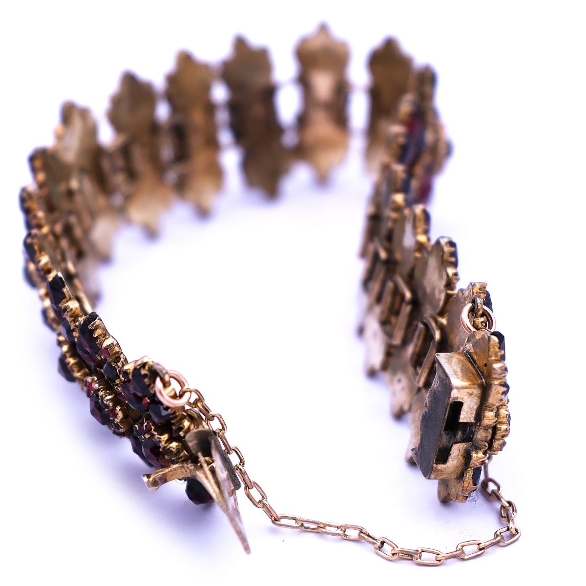Antikes Biedermeier Granat Armband Böhmischer Granat um 1840/60 – Bild 6
