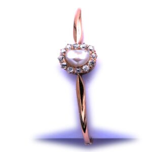 Armreif Antik Jugendstil Armband 14K 585 Gold Natur perle Diamanten kaufen Stephanie Bohm Antikschmuck