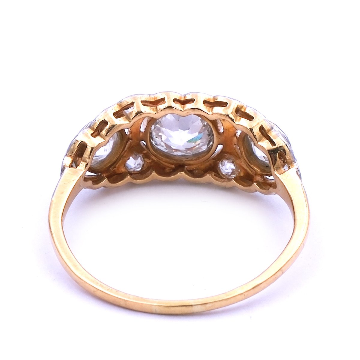 Art Deco 1.56 ct Diamant Ring in 18K und Platin Gold, um 1925 – Bild 6