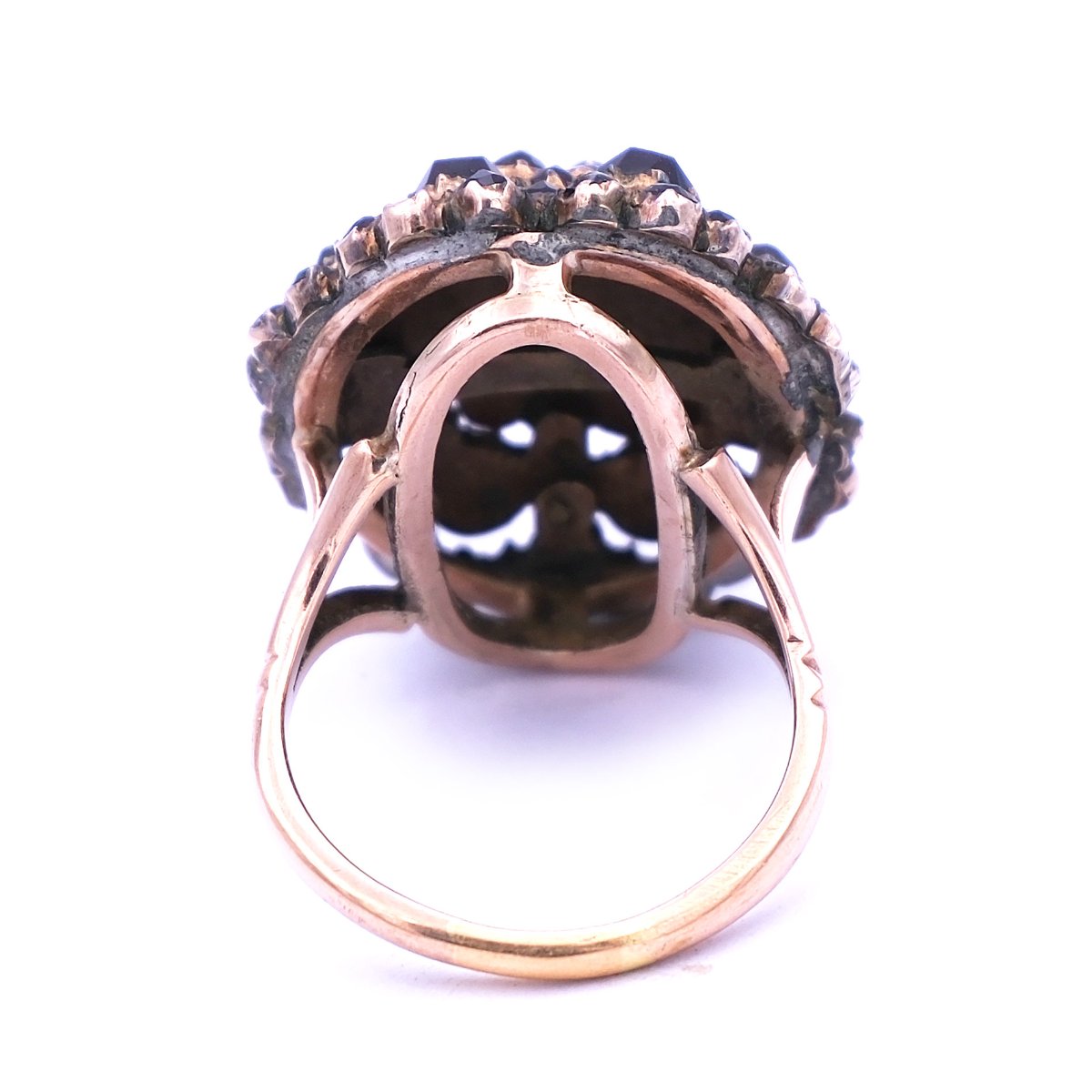 Antiker Granatring Böhmischer Granat in 14K Gold & Tombak um 1900 – Bild 6