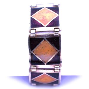 Modernist Designer Silber Armband Emaille Feinsilber kaufen Stephanie Bohm Vintage Schmuck