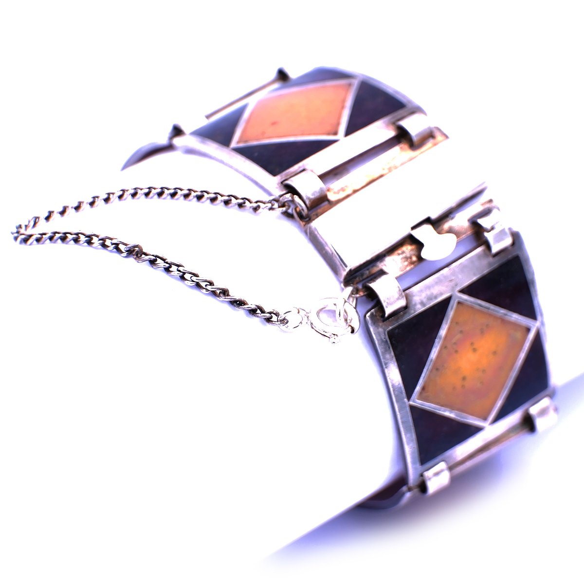Modernist Designer Silber Armband Emaille Feinsilber kaufen Stephanie Bohm Vintage Schmuck