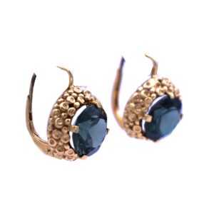 Turmalin Spinell Ohrringe 585 14K Gold vintage kaufen Stephanie Bohm secondhand schmuck