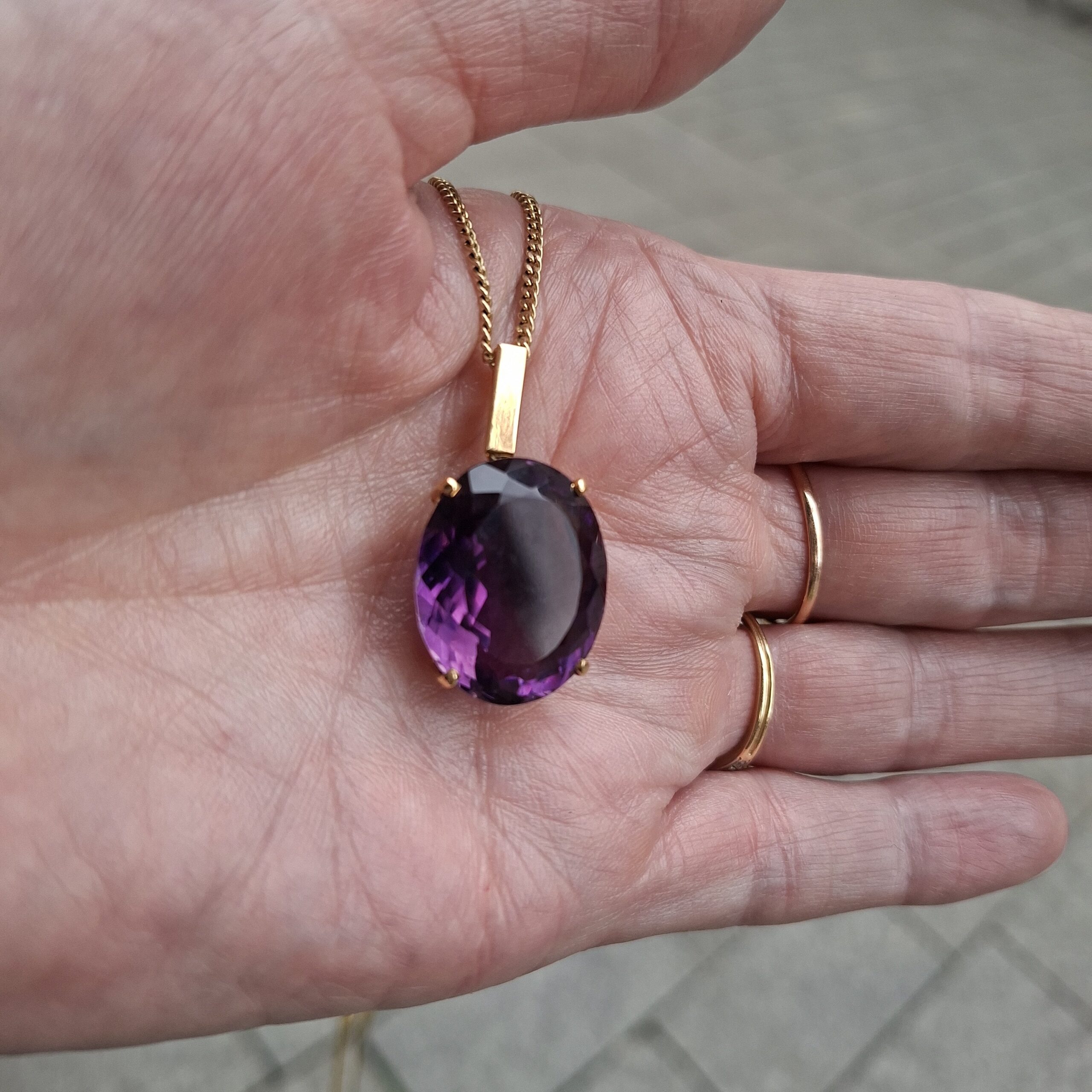 Modernist Amethyst Anhänger in 18K Gold um 1970 – Bild 7