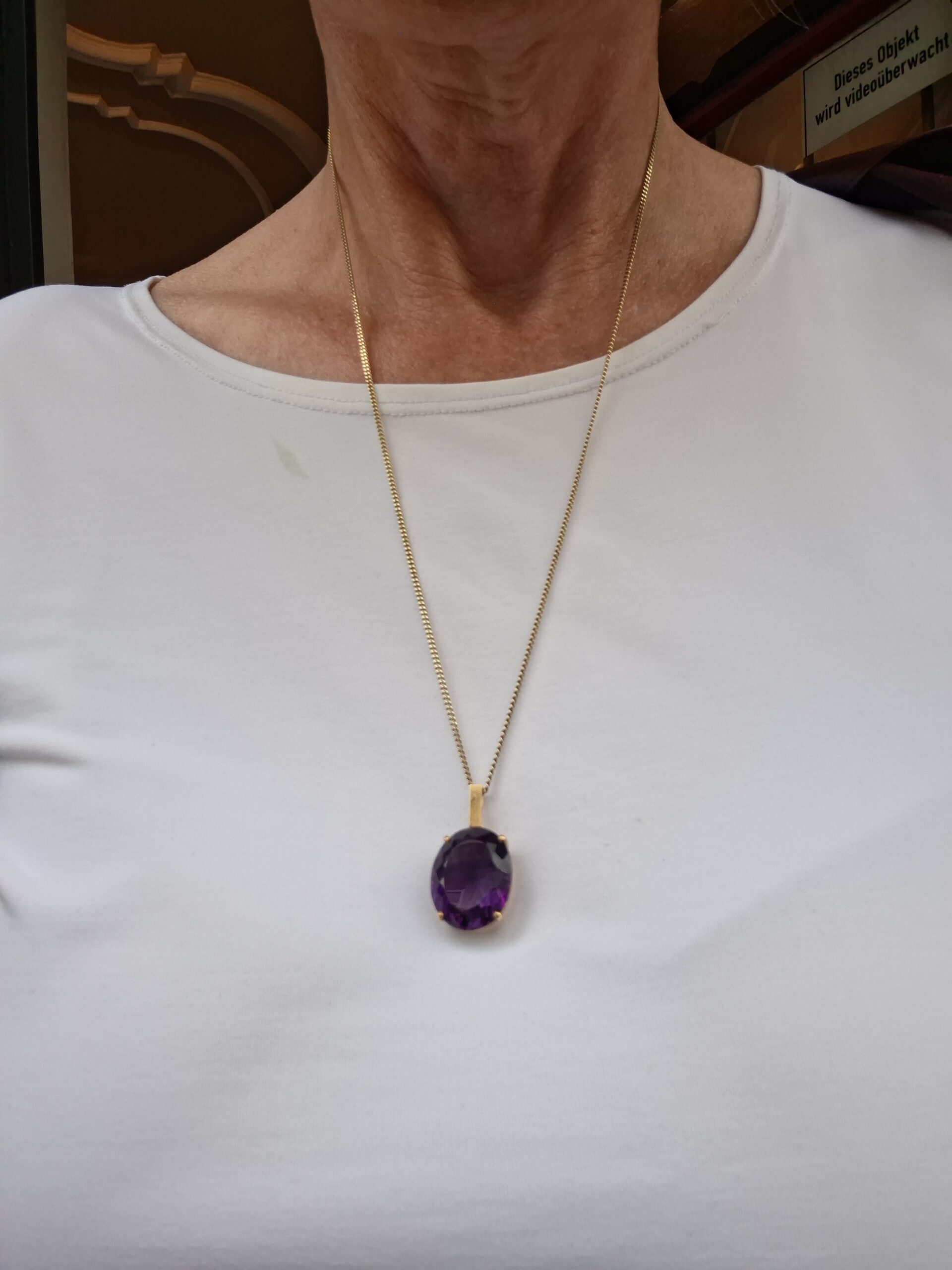 Modernist Amethyst Anhänger in 18K Gold um 1970 – Bild 2