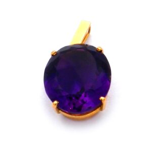Gold Anhaenger Amethyst 18K 750 Gold kaufen Stephanie Bohm secondhand schmuck
