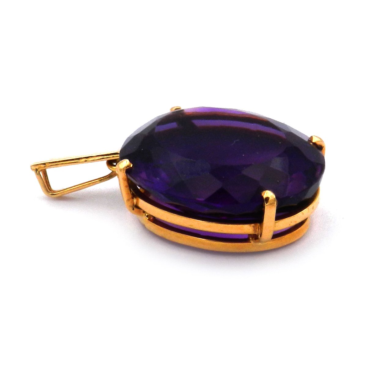 Gold Anhaenger Amethyst 18K 750 Gold kaufen Stephanie Bohm secondhand schmuck