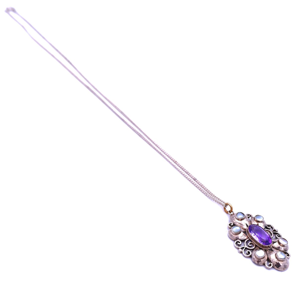 Jugendstil Anhaenger Silber Amethyst 800 Silber Karl Karst kaufen Stephanie Bohm Antikschmuck