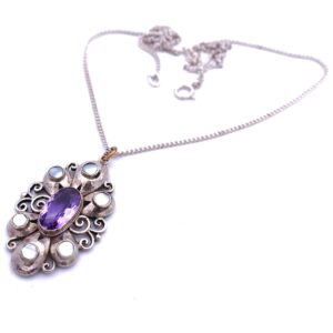 Jugendstil Anhaenger Silber Amethyst 800 Silber Karl Karst kaufen Stephanie Bohm Antikschmuck