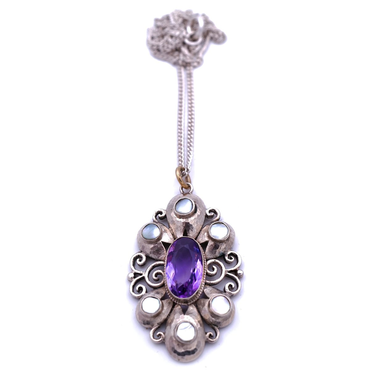 Jugendstil Anhaenger Silber Amethyst 800 Silber Karl Karst kaufen Stephanie Bohm Antikschmuck
