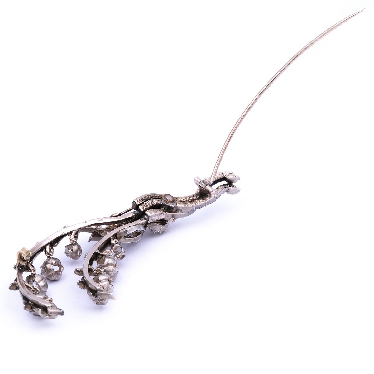 Antike Diamant Brosche Maiglöckchen in 8K Gold um 1890 – Bild 6