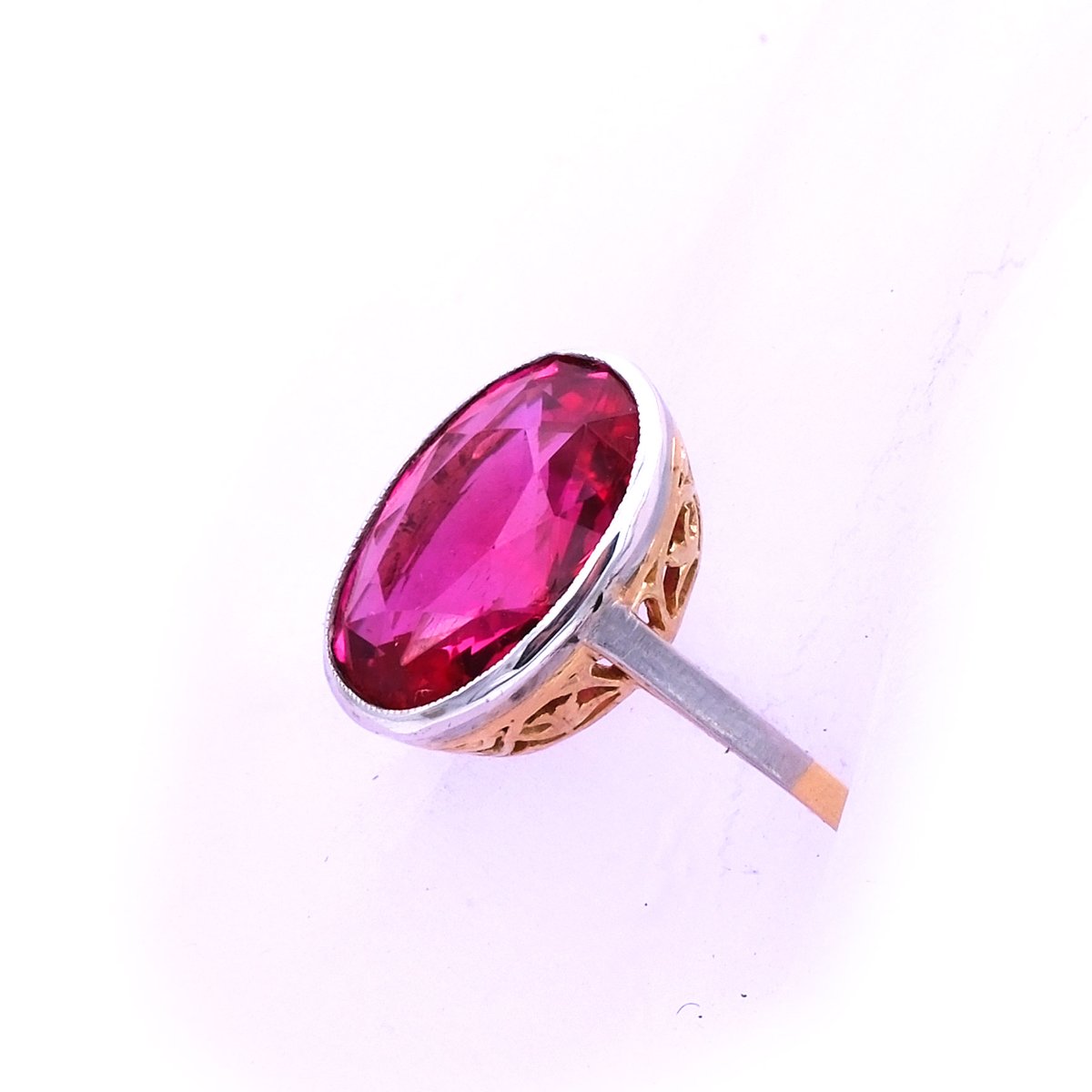 Antiker Art Deco Rubin Ring Verlobungsring 14K 585 Gold Platin kaufen Stephanie Bohm Antikschmuck