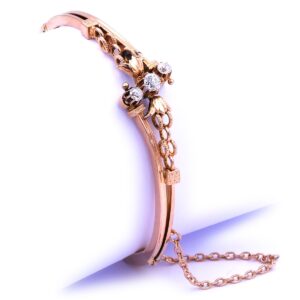 Antiker Jugendstil Diamant Armreif 585 14K Gold kaufen Stephanie Bohm Antikschmuck