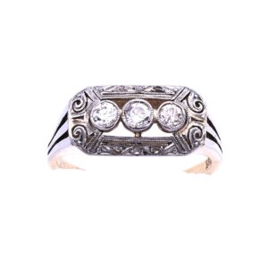 Art Deco Diamant Ring Platin 14K 585 Gold kaufen Stephanie Bohm Antiker Schmuck