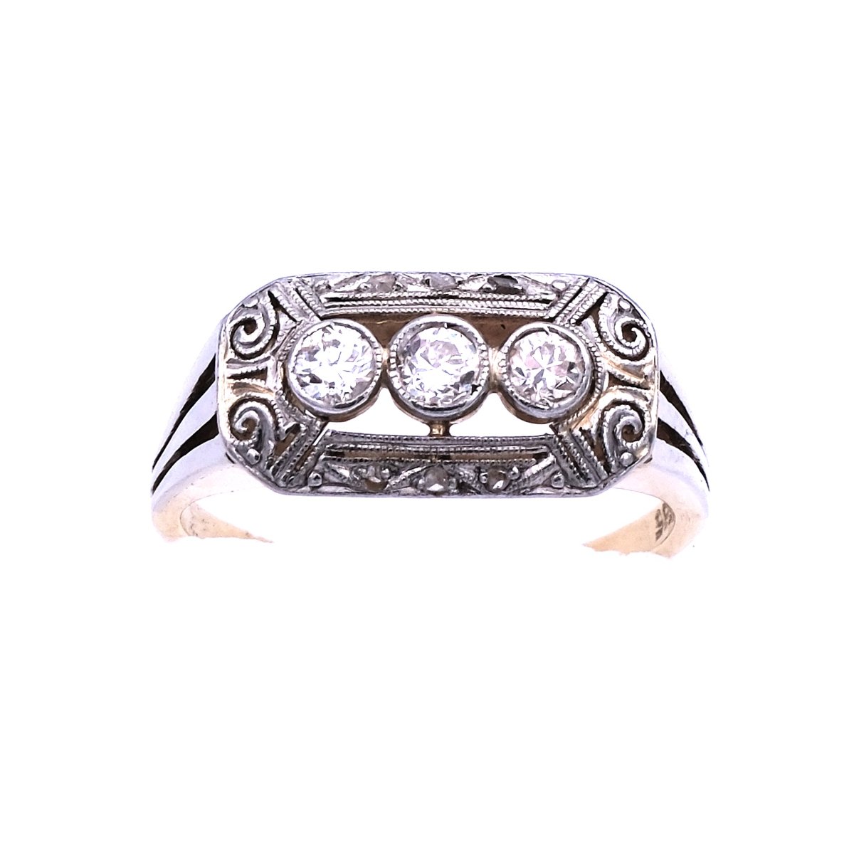 Art Deco Diamant Ring Platin 14K 585 Gold kaufen Stephanie Bohm Antiker Schmuck