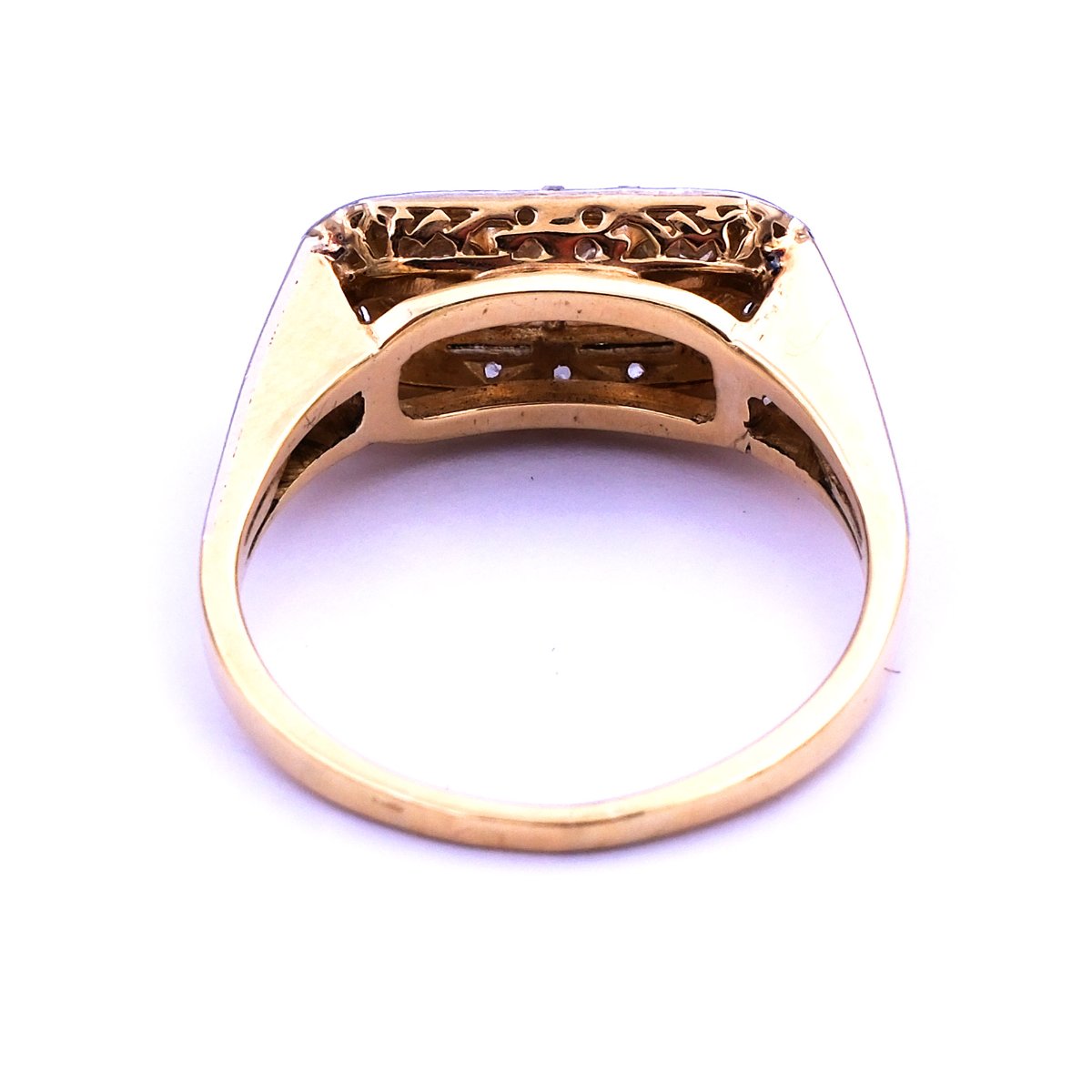Art Deco 0.3 ct Diamant Ring in 14K Gold und Platin um 1930 – Bild 6