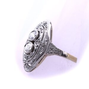 Art Deco Diamant Ring Schiffchen Ring Marquisering Platin Gold kaufen Stephanie Bohm Antiker Schmuck