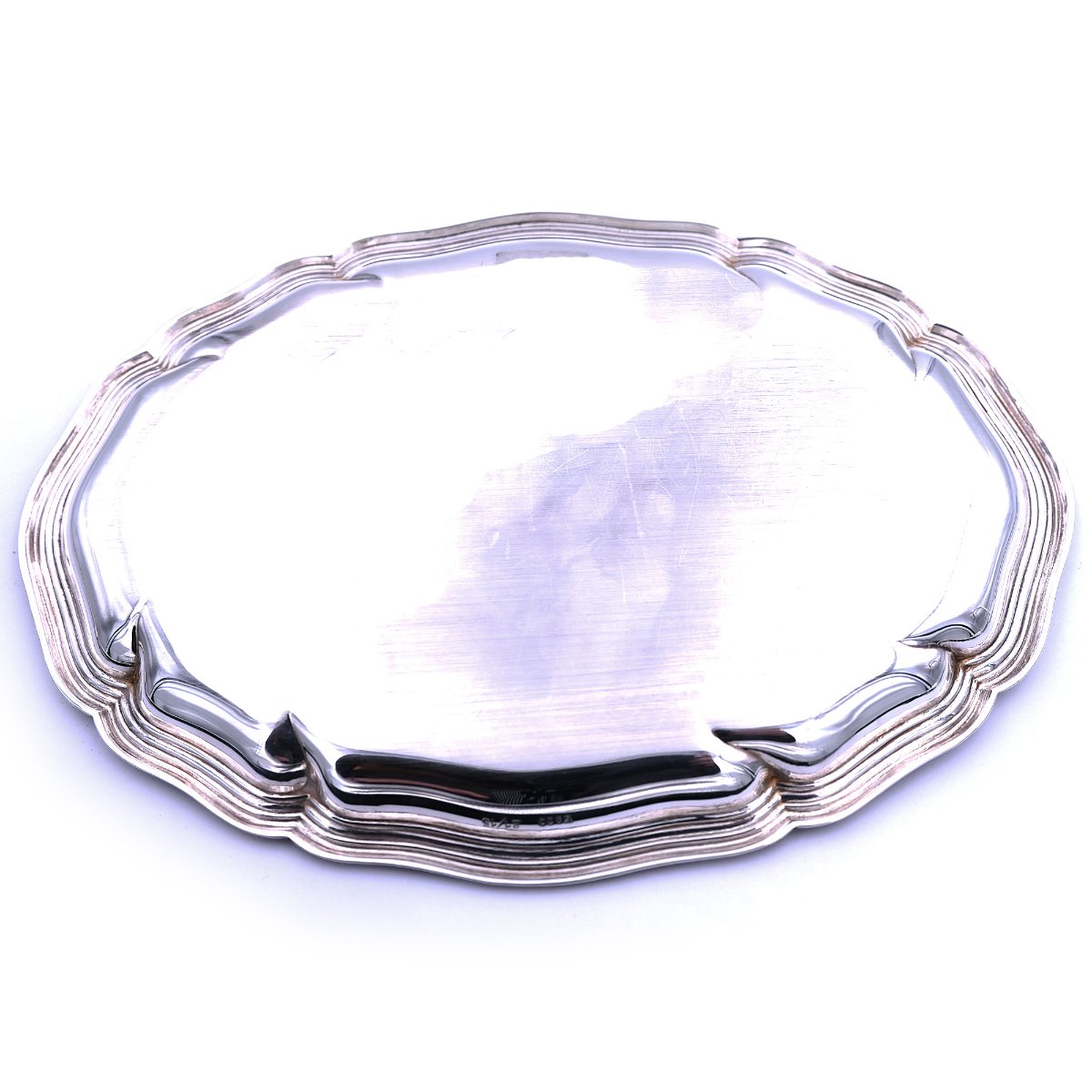 Kleines Silber Tablett Dresdner Barock Oval 21 x 15 cm aus 925 Sterling Silber Wilkens – Bild 5