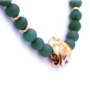 Ole Lynggaard Serpentin gruene Hals kette Collier 585 14K Gold Diamant schloss vintage kaufen Stephanie Bohm Designer schmuck gebraucht