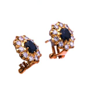 Saphir Diamant Ohrringe750 18K Echtgold gebraucht kaufen Stephanie Bohm Luxusschmuck