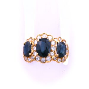 Saphir Diamant Ring 750 18K Gold natuerlich Echtschmuck gebraucht kaufen Stephanie Bohm Schmuck Juwelen