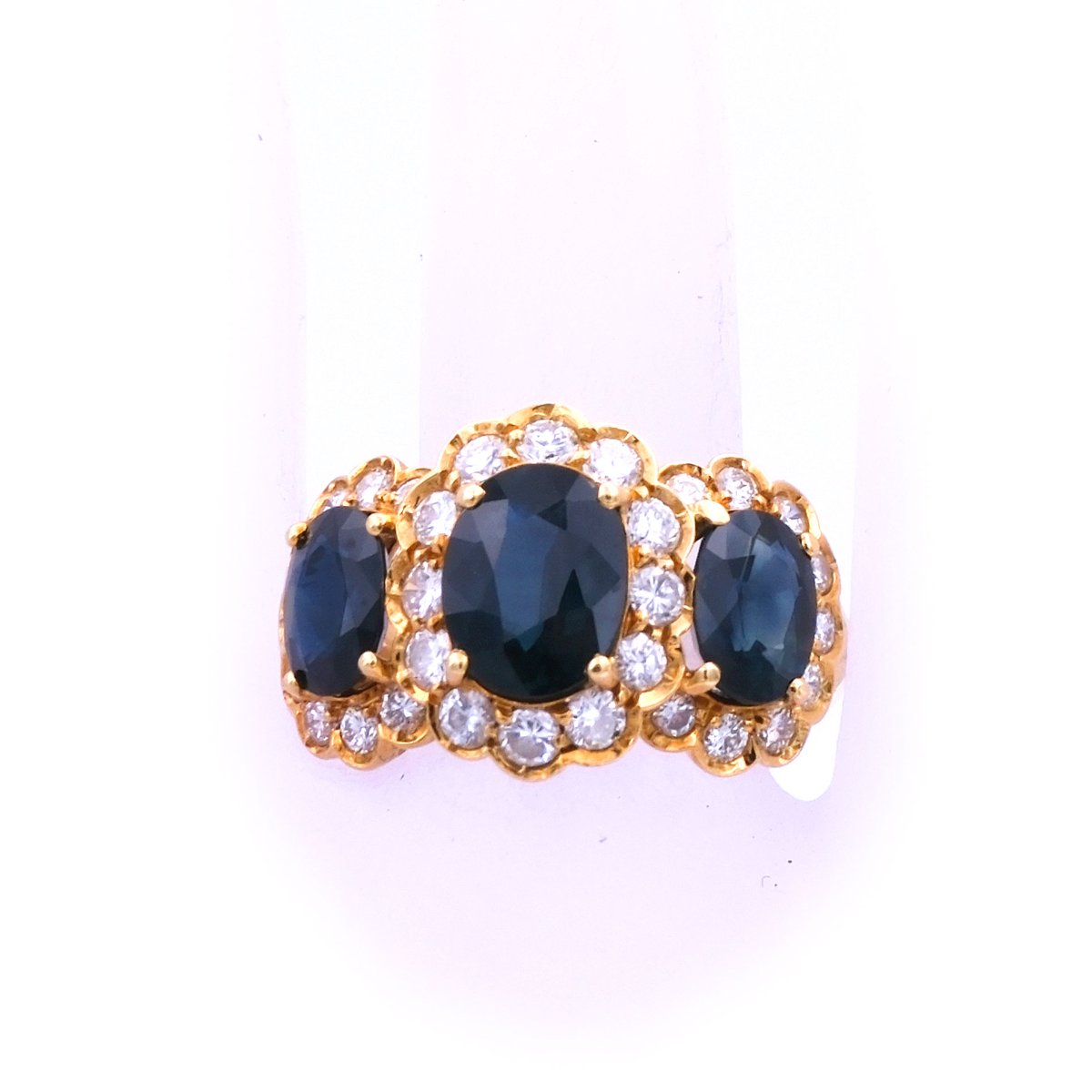 Saphir Diamant Ring 750 18K Gold natuerlich Echtschmuck gebraucht kaufen Stephanie Bohm Schmuck Juwelen