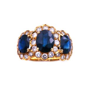 Saphir Diamant Ring 750 18K Gold natuerlich Echtschmuck gebraucht kaufen Stephanie Bohm Schmuck Juwelen