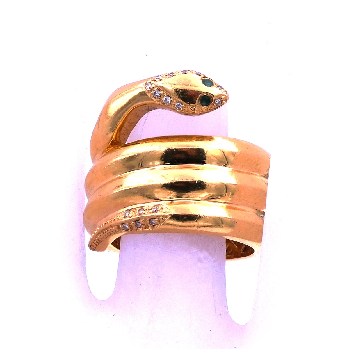 Schlangenring Jette Joop 750 18K Goldring Smaragde Diamanten Stephanie Bohm Designerschmuck gebraucht