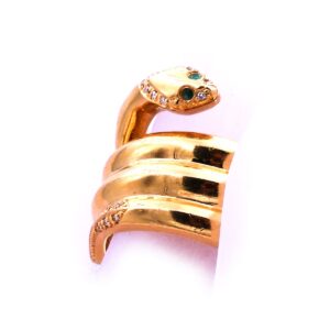 Schlangenring Jette Joop 750 18K Goldring Smaragde Diamanten Stephanie Bohm Designerschmuck gebraucht