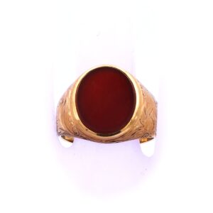 Siegelring Herrenring Gold 14K 585 Karneol braun Kaufen Stephanie bohm Antiker Schmuck