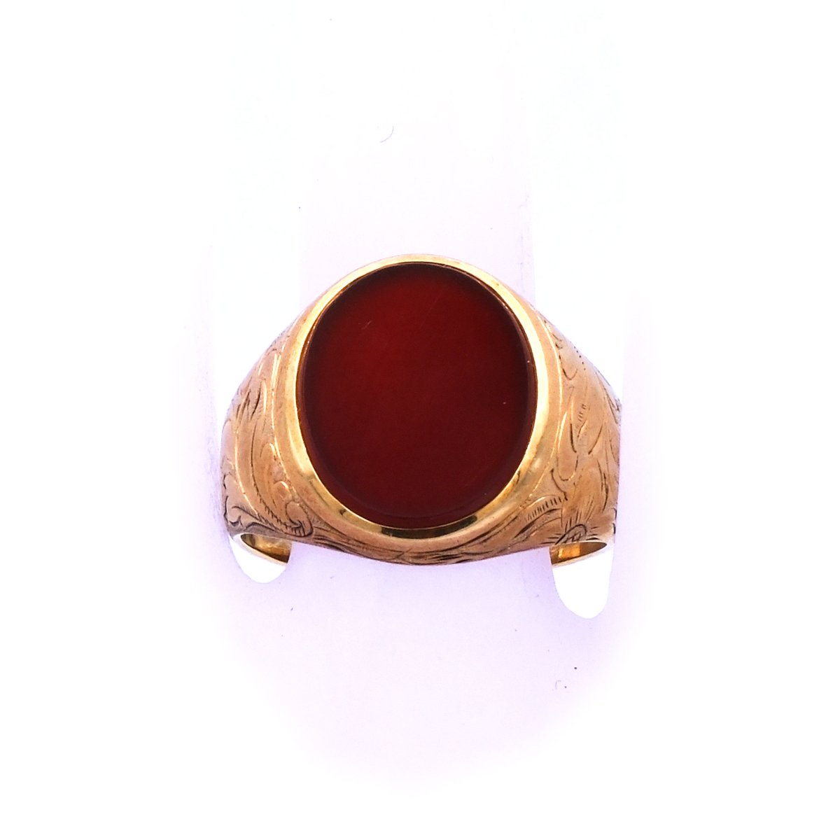 Siegelring Herrenring Gold 14K 585 Karneol braun Kaufen Stephanie bohm Antiker Schmuck