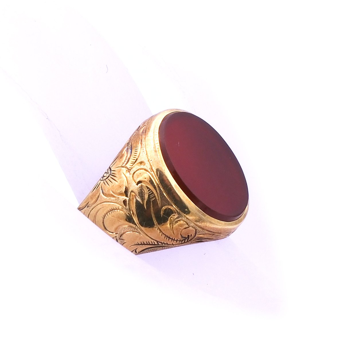 Siegelring Herrenring Gold 14K 585 Karneol braun Kaufen Stephanie bohm Antiker Schmuck